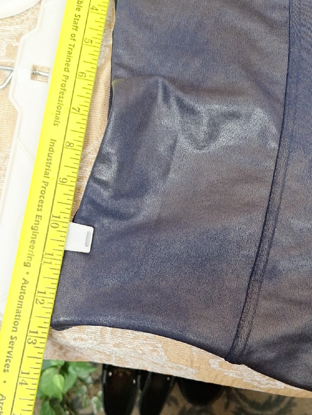 SPANX Faux Leather High-Waist Jeggings, Leggings — Navy Size L - Picture 8 of 12
